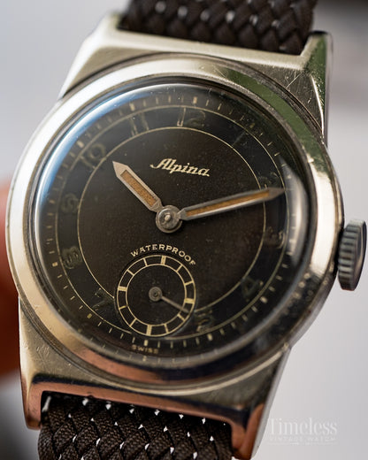 Alpina 1930s Borgel Case – Gilt Singer Dial – Cal. 586