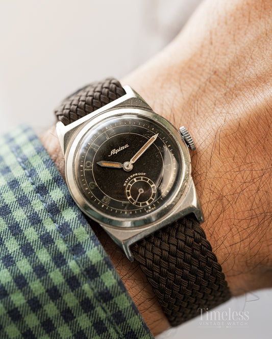 Alpina 1930s Borgel Case – Gilt Singer Dial – Cal. 586