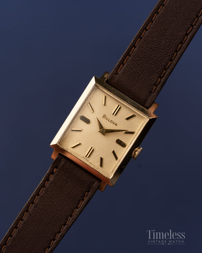 Bulova Vintage ’60 Gold Filled 10K – Tank, Linen Dial