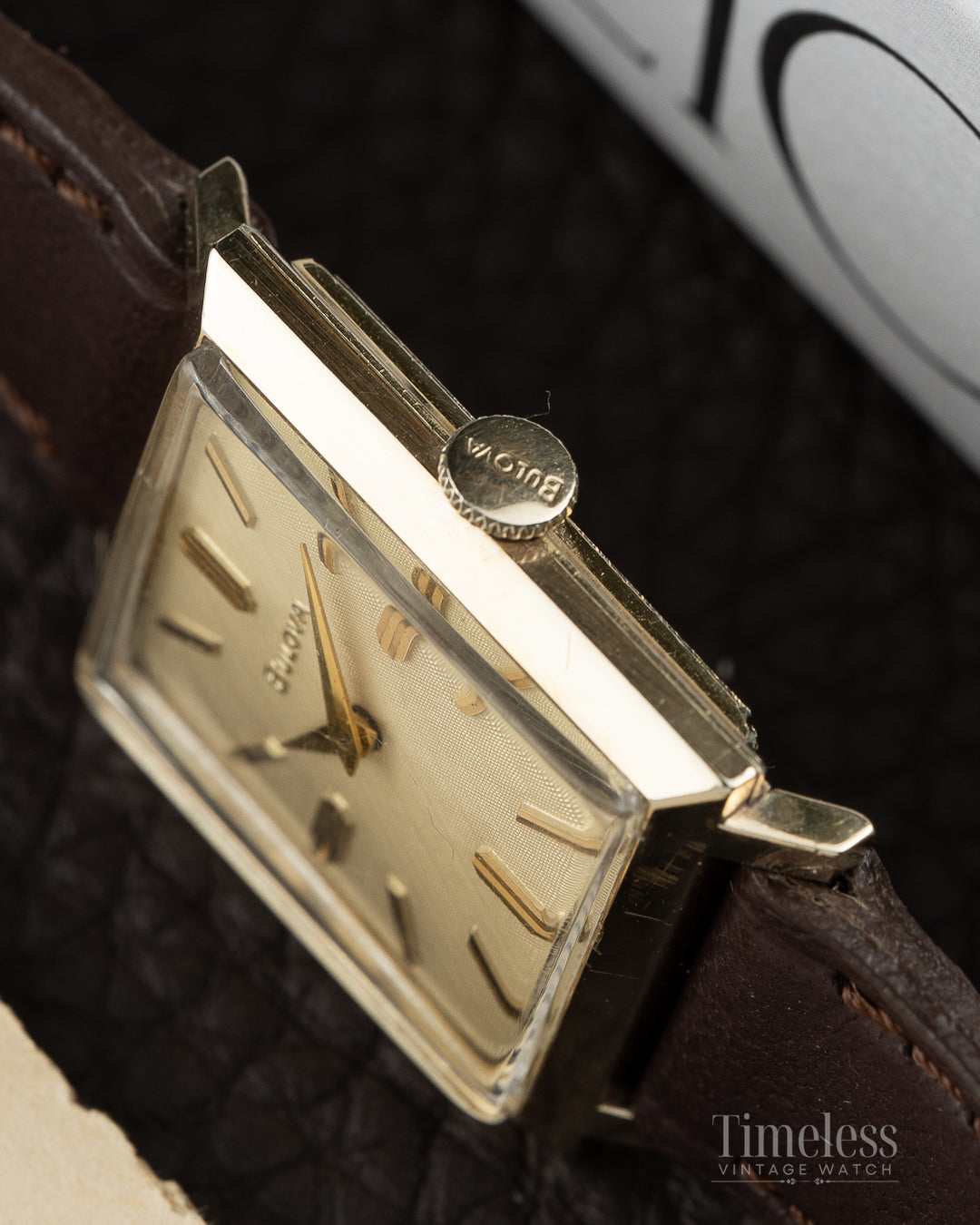 Bulova Vintage ’60 Gold Filled 10K – Tank, Linen Dial
