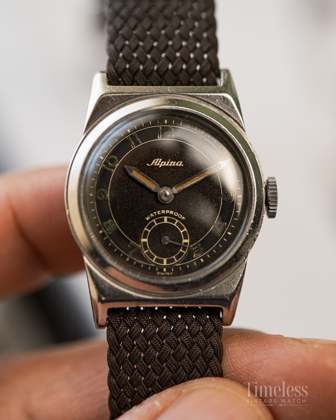 Alpina 1930s Borgel Case – Gilt Singer Dial – Cal. 586