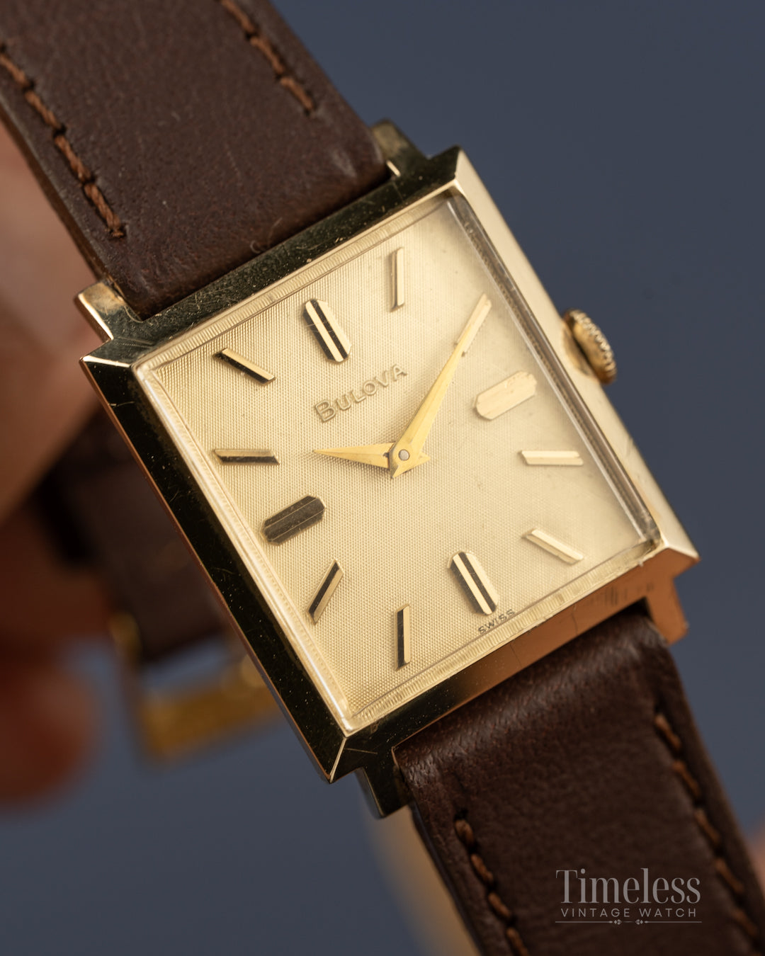 Bulova Vintage ’60 Gold Filled 10K – Tank, Linen Dial