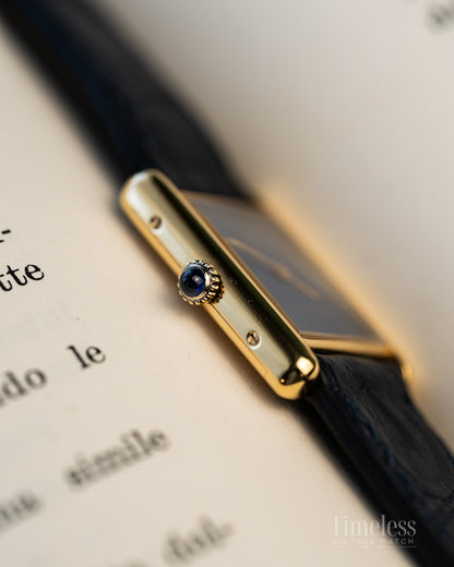 Must de Cartier Tank Manual Blu Lapis Spider Dial LM Ref 6