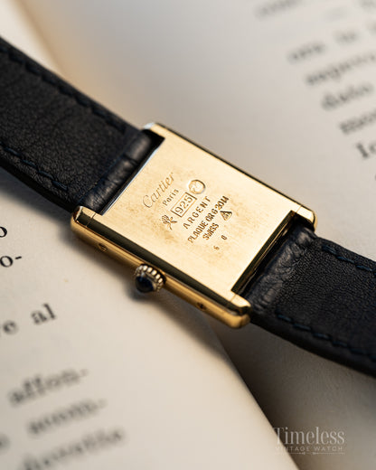 Must de Cartier Tank Manual Blu Lapis Spider Dial LM Ref 6