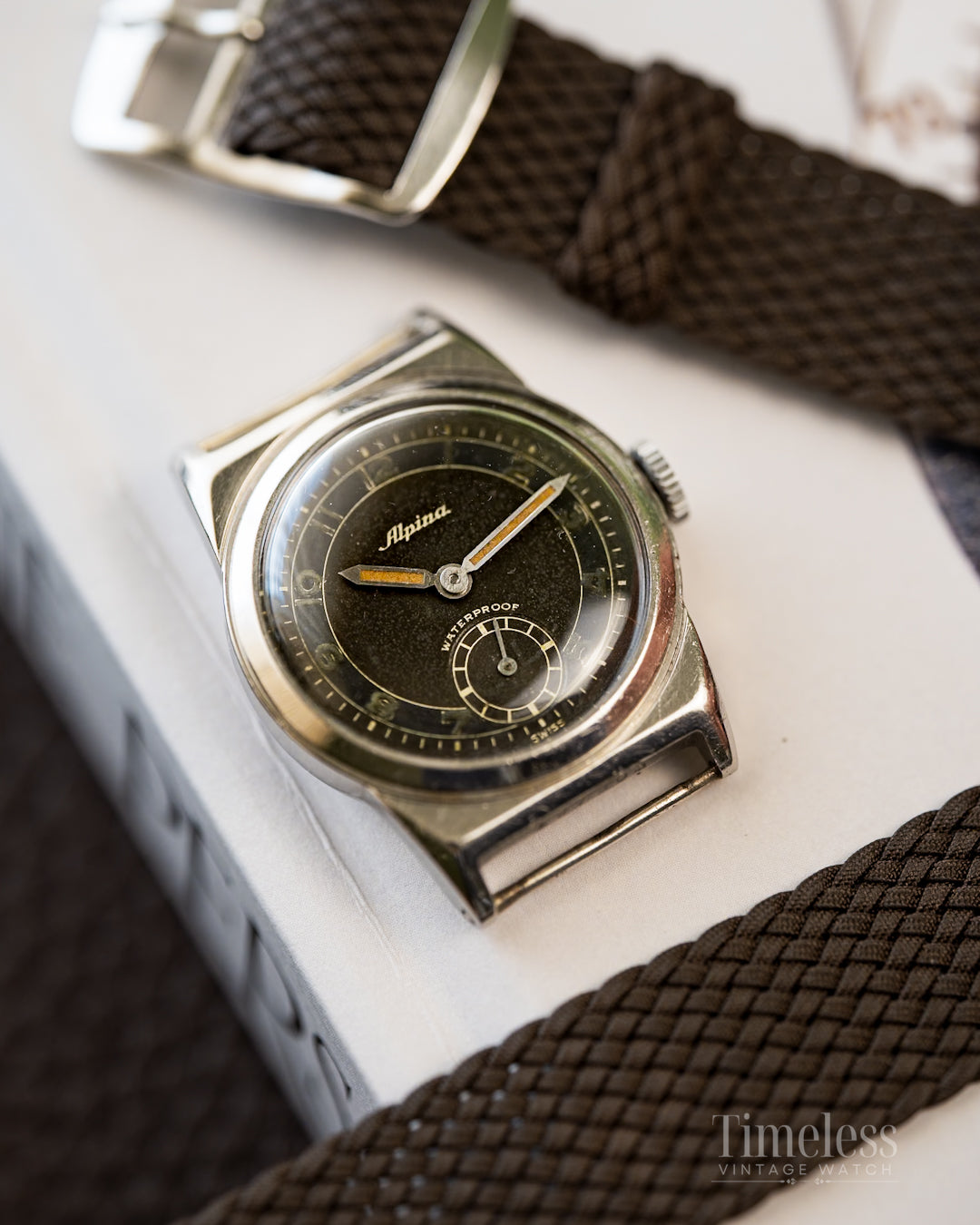 Alpina 1930s Borgel Case – Gilt Singer Dial – Cal. 586